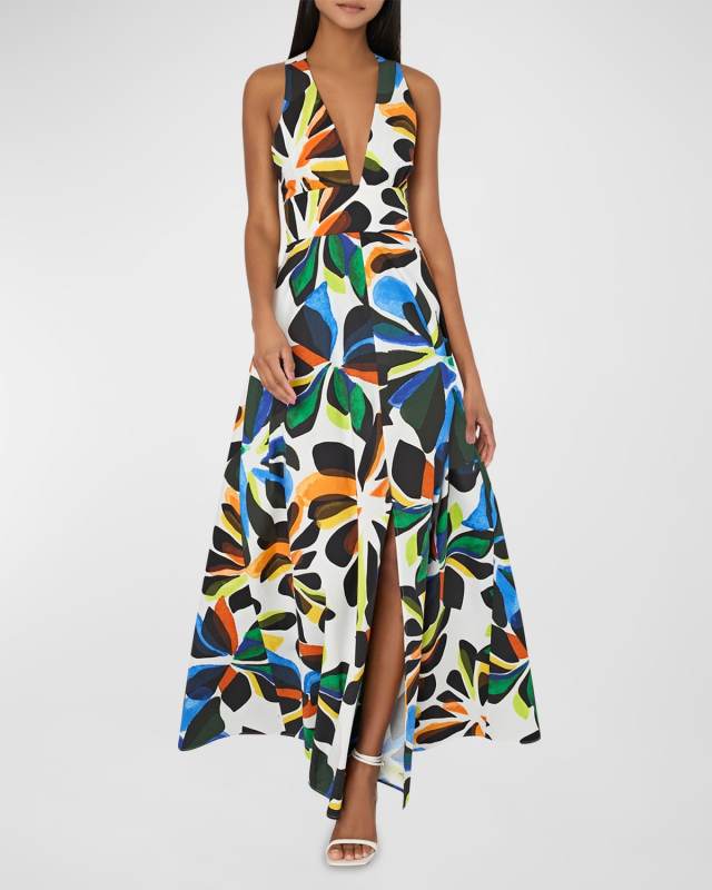 Catarina Balearic Floral-Print Maxi Dress